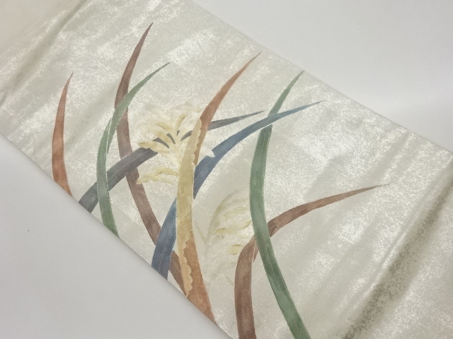 金彩草花模様名古屋帯